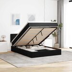vidaXL Cadre de lit ottoman avec matelas noir 140x190 cm velours