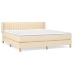 vidaXL Sommier à lattes de lit avec matelas Crème 180x200 cm Tissu