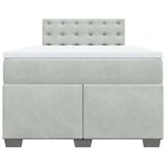 vidaXL Sommier à lattes de lit et matelas gris clair 120x190cm velours