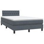 vidaXL Sommier à lattes de lit et matelas et LED gris foncé 120x220cm velours