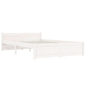 vidaXL Cadre de lit Blanc Bois massif 120x200 cm