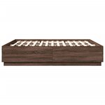 vidaXL Cadre de lit avec lumières LED chêne marron 200x200 cm