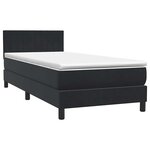 vidaXL Sommier à lattes de lit avec matelas et LED noir 100x220 cm velours