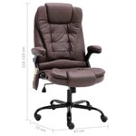 vidaXL Chaise de bureau de massage marron foncé similicuir daim