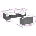 vidaXL Salon de jardin 9 Pièces avec coussins gris clair résine tressée