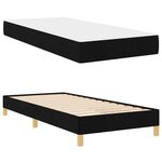 vidaXL Lit à ressorts Noir  Marron 90 x 200 cm Tissu  Bois Engineered