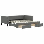 vidaXL Lit de jour avec gigogne et tiroirs sans matelas 100x200 cm