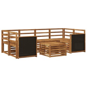 vidaXL Ensemble de canapés d'extérieur 7 Pièces Naturel