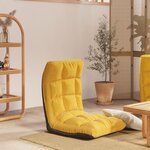 vidaXL Chaise pliable de sol Jaune moutarde Tissu