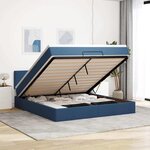 VidaXL Cadre de lit ottoman avec matelas bleu 160x200 cm tissu