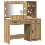 vidaXL Table de Toilette avec tiroir 2 Pièces Marron Bois d'ingénierie
