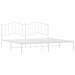 vidaXL Cadre de lit métal sans matelas et tête de lit blanc 200x200 cm
