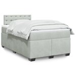 vidaXL Sommier à lattes de lit et matelas gris clair 120x190cm velours