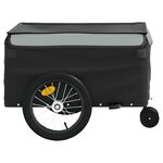 vidaXL Remorque de vélo noir et gris 45 kg fer