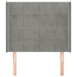 vidaXL Tête de lit avec oreilles Gris clair 83x16x118/128 cm Velours