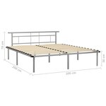 vidaXL Cadre de lit sans matelas gris métal 200x200 cm