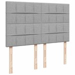 vidaXL Sommier à lattes de lit avec matelas Gris clair 140x200cm Tissu