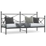 vidaXL Lit de repos sans matelas noir 90x190 cm acier