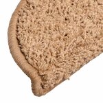 vidaXL Tapis d'escalier 30 pièces 56 x 17 x 3 cm Beige Demi-rond