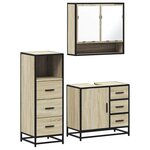 vidaXL Ensemble de meubles de salle de bain 3 Pièces chêne sonoma