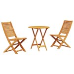 vidaXL Ensemble bistro pliant 3 Pièces Marron Bois d'acacia massif