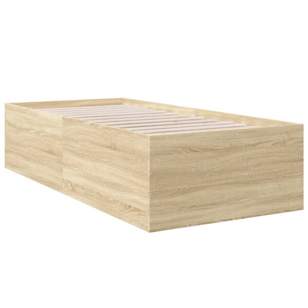 vidaXL Cadre de lit chêne sonoma 75x190 cm bois d'ingénierie