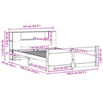 vidaXL Lit bibliothèque sans matelas blanc 135x190 cm bois pin massif