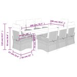 vidaXL Ensemble à manger de jardin et coussins 9 Pièces beige Poly rotin
