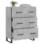 vidaXL Buffet gris béton 69 5x34x90 cm bois d'ingénierie