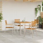 Ensemble de Salle à Manger de Jardin 5 Pièces en Bois Massif d'Acacia