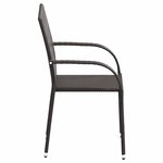 vidaXL Chaises empilables d'extérieur lot de 4 Résine tressée Marron