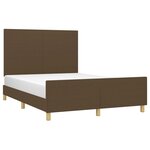 vidaXL Cadre de lit sans matelas marron foncé 140x200 cm tissu