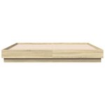 vidaXL Cadre de lit avec LED sans matelas chêne sonoma 180x200 cm