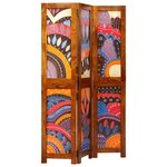 vidaXL Paravent 3 Panneaux Marron Miel 35x1 5x160 cm Bois Massif Acacia