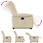 vidaXL Fauteuil inclinable Crème Tissu