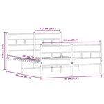 vidaXL Cadre de lit en métal sans matelas chêne sonoma 150x200 cm