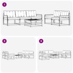 vidaXL Ensemble de canapés d'extérieur 6 pc Blanc et crème