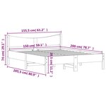 vidaXL Cadre de lit sans matelas cire marron 150x200cm bois pin massif