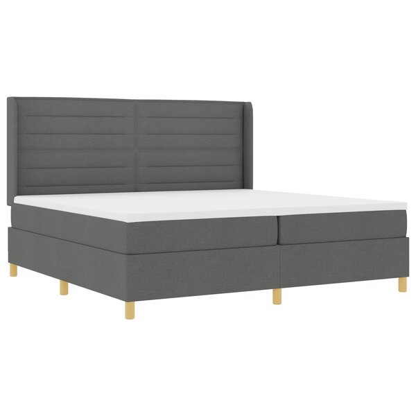 Box Spring VidaXL avec Matelas Gris Foncé 200x200 cm en Tissu