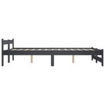 vidaXL Cadre de lit sans matelas gris foncé pin massif 160x200 cm