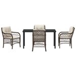 vidaXL Ensemble de salle à manger de jardin 5 pièces avec coussins Marron Rattan Poly