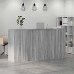 vidaXL Bureau de réception sonoma gris 200x50x103 5 cm bois ingénierie