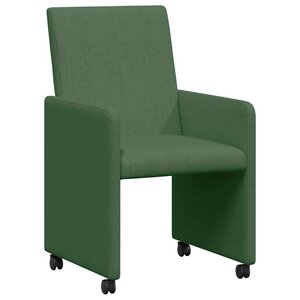 vidaXL Chaises de Salle à Manger avec Roues 2 Pièces Vert gris