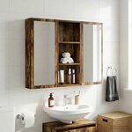 vidaXL Armoire murale de salle de bain Chêne Fumé 30 x 14 x 70 cm