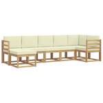vidaXL Ensemble de canapés d'extérieur 7 pc Blanc et crème Polyester