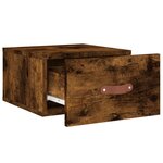 vidaXL Table de chevet murale chêne fumé 35x35x20 cm