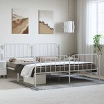vidaXL Cadre de lit métal sans matelas et pied de lit blanc 183x213 cm