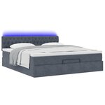 VidaXL Cadre de lit ottoman avec matelas gris foncé 180x200 cm velours
