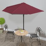 vidaXL Parasol de balcon mât en aluminium Bordeaux 300x155x223 cm Demi