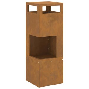 vidaXL Braise Marron 35 x 35 x 100 cm Acier résistant aux intempéries